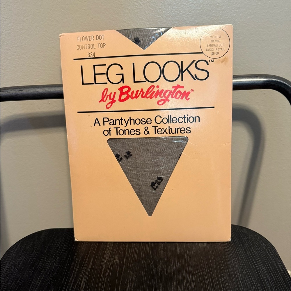Leg Looks By Burlington Flower Dot Control Top 334 Size Medium Black Sandalfoot